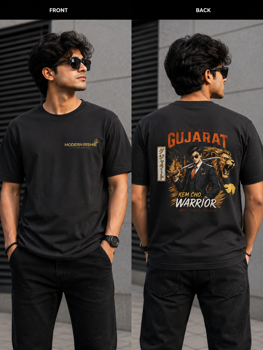 The "Gujarat Warrior" Anime Edition T-Shirt